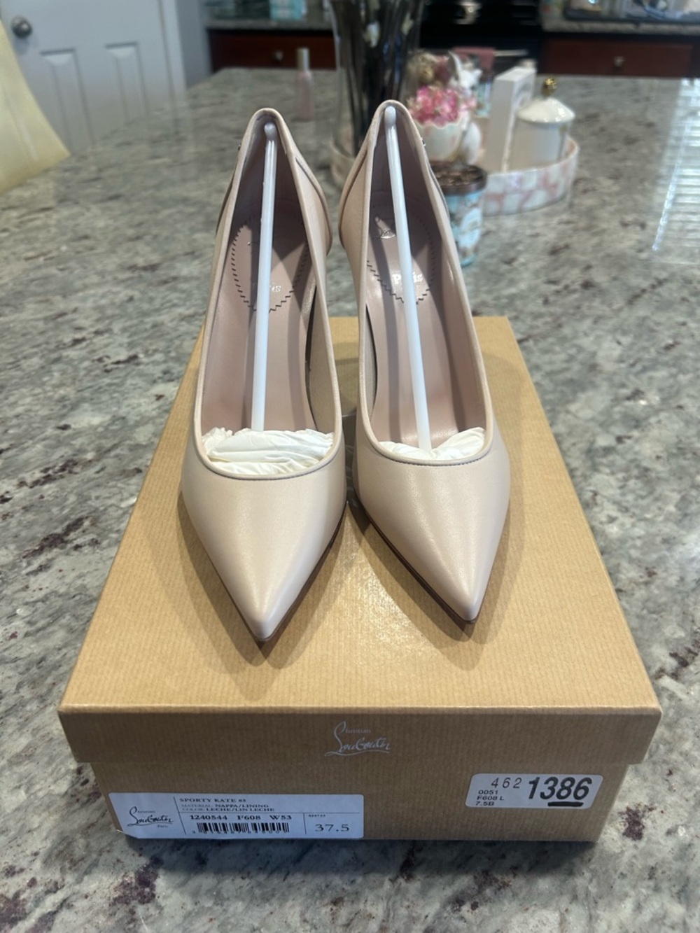 Christian Louboutin Sporty Kate 85 Leche Pointed-Toe Pump - Picture 2 of 6